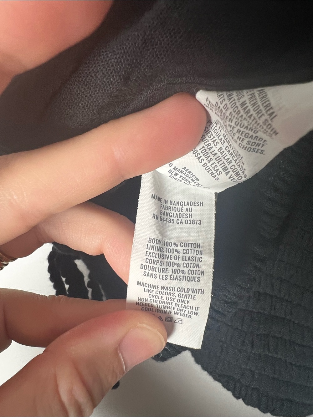 Aerie Women’s Smocked Crop Top Tank Black Small - Picture 7 of 7